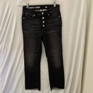 J. Crew Demi-Boot Crop Jean in black sz26